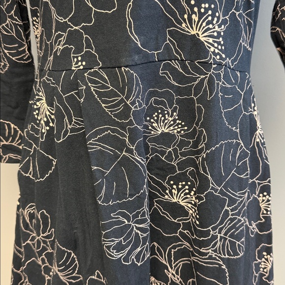 Lands’ End Floral Fit & Flare Dress Size S Cotton Stretch Pockets - Picture 3 of 5